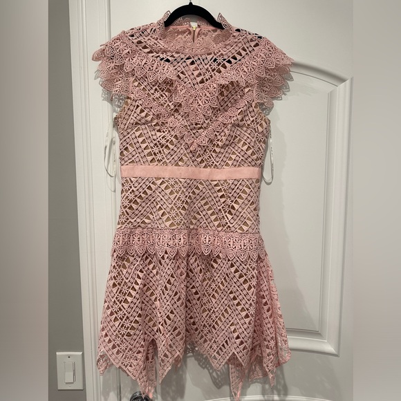 Self Portrait pink lace mini dress - Picture 2 of 2